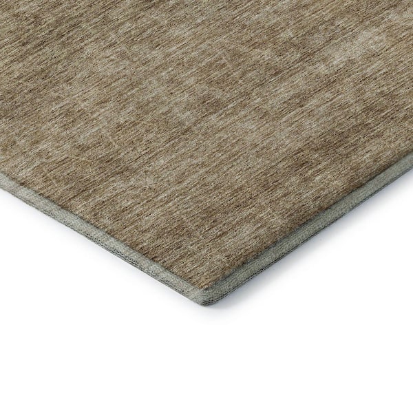 Mayfield Premium Machine Washable Abstract AMF1165 Wheat 8 ft. x 8 ft. Round Rug