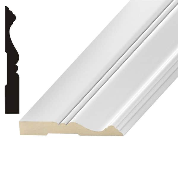 Builder's Choice 247 9/16 in. x  4 in. Primed MDF Baseboard Moulding (Sold by Linear Foot)