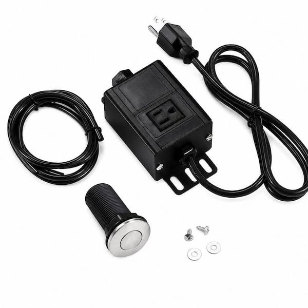 2.5 in. H x 1.5 in. W x 1.5 in. D Garbage Disposal Air Switch Kit with Brushed Nickel Stainless Steel Button