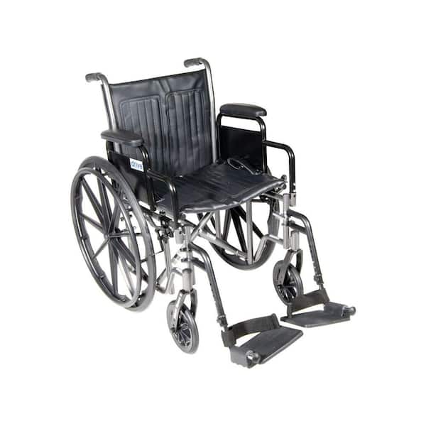 Drive Medical Silver Sport 2 Wheelchair with Desk Arms, Swing Away Footrests and 20 in. Seat