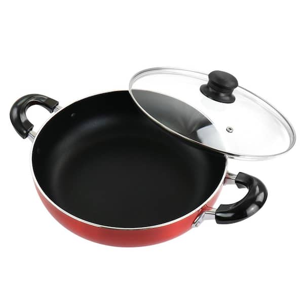 Better Chef 8 in. Aluminum Non Stick Gourmet Frying Pan in Red