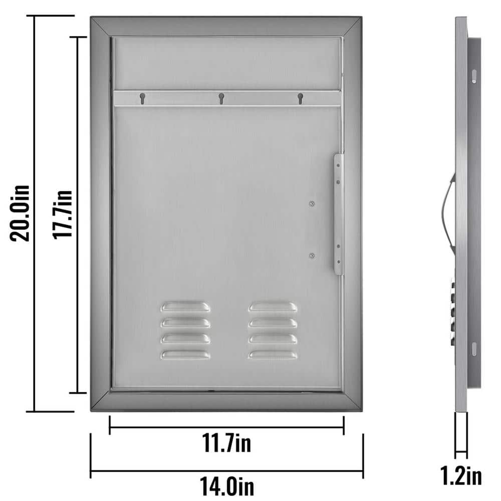 14x20 Inch Stainless Steel Outdoor Kitchen BBQ Door with Vents