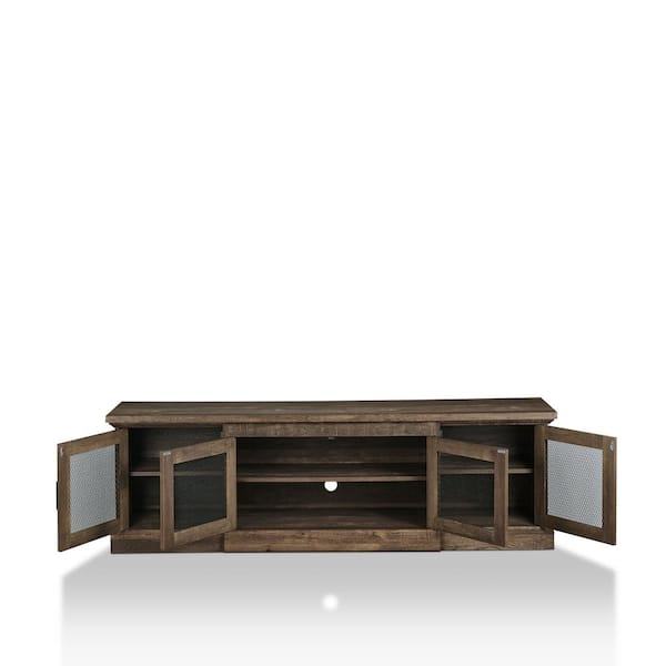 Furniture of America Ziv 69 in. Reclaimed Oak Particle Board