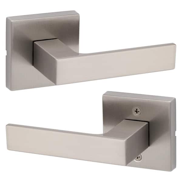 Kwikset Singapore Square Satin Nickel Hall/Closet Door Handle with
