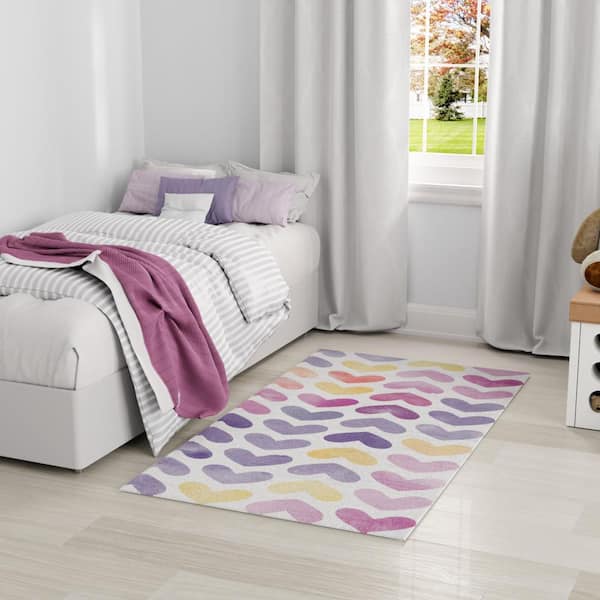 Imagination Multicolor 4 ft. x 5 ft. Graphic Contemporary Area Rug