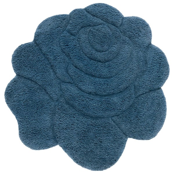 Novelty 6 ft. x 6 ft. Blue Floral Specialty Area Rug