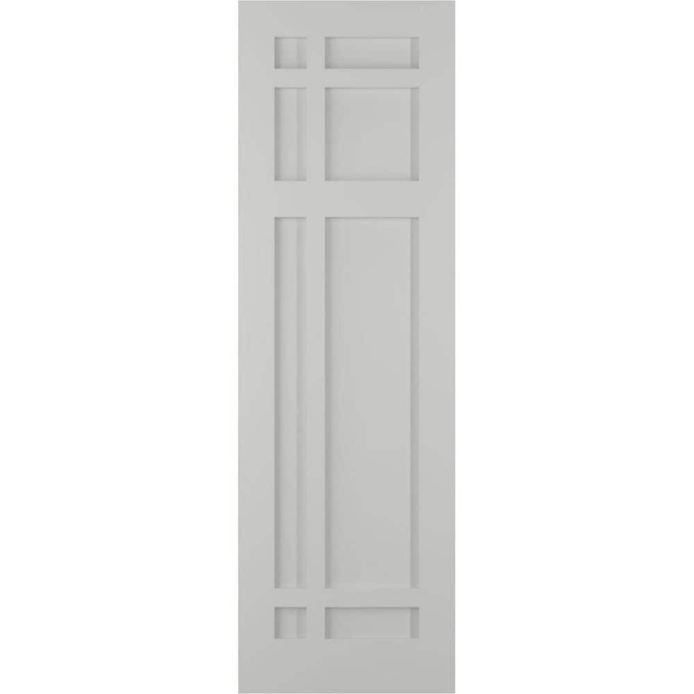 12 in. x 33 in. True Fit Flat Panel PVC San Juan Capistrano Mission Style Fixed Mount Shutters Pair in Hailstorm Gray price history on PriceWatchPro