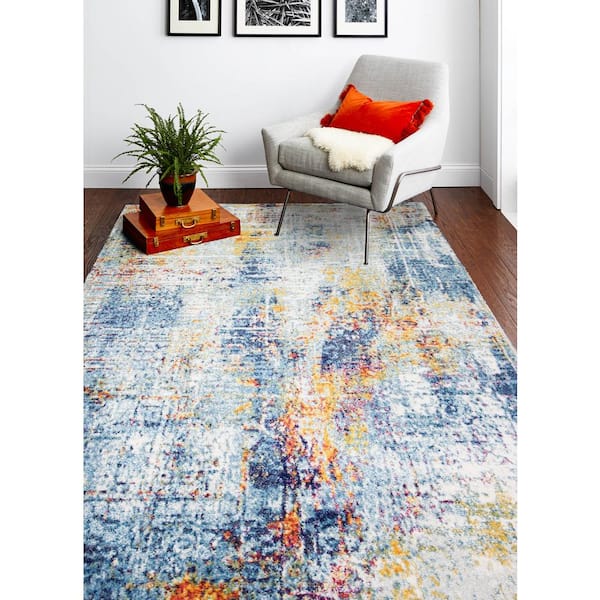 Everek Multi 8 ft. x 10 ft. (7'6" x 9'6") Abstract Transitional Area Rug