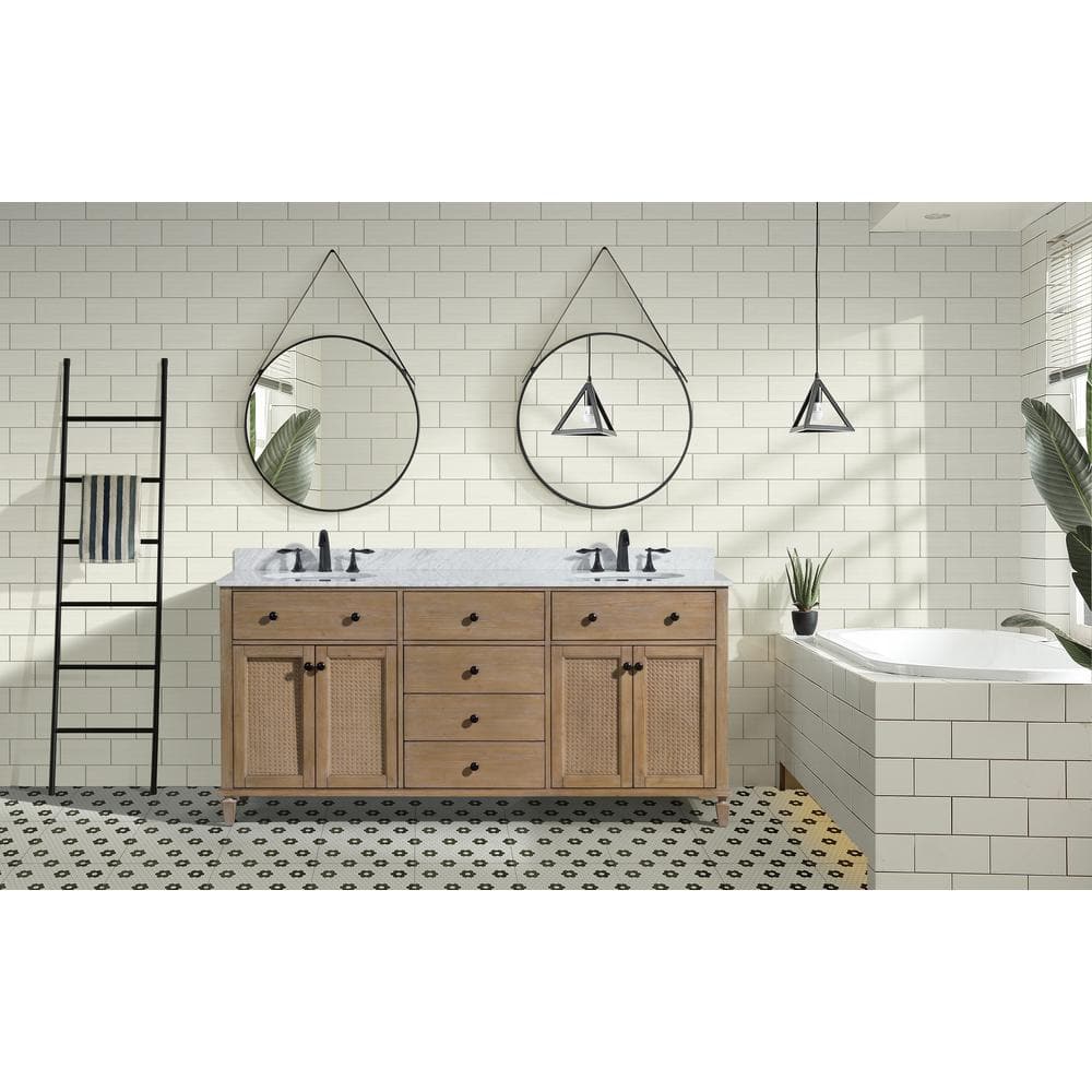Annie 72" Weathered Fir Double Sink Bathroom Vanity