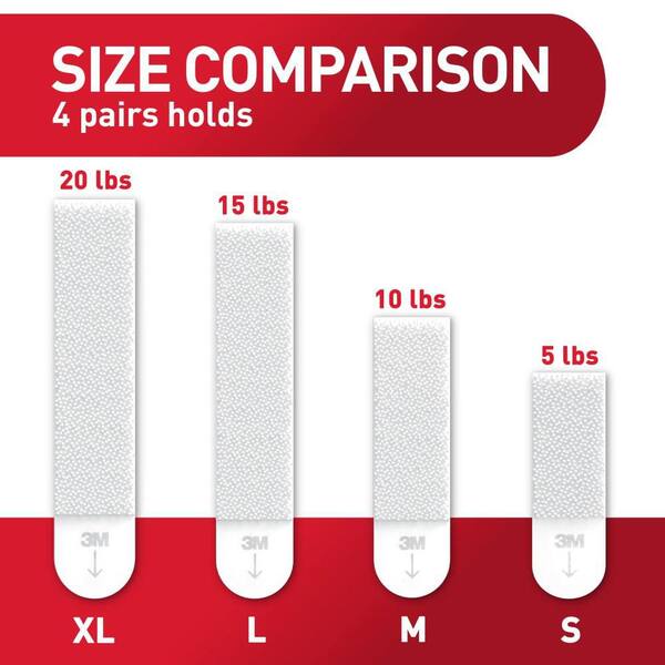 Command - 20 lbs. XL Heavyweight Picture Hanging Strips, White, Damage Free Decorating, 8 Pairs