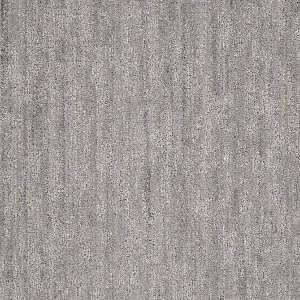 Natural Harmony Borderline Quarry Gray 12 ft. 42 oz. Wool Pattern
