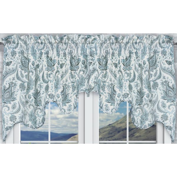 Ellis Curtain Artissimo 30 in. L Cotton Lined Duchess Valance in Mist