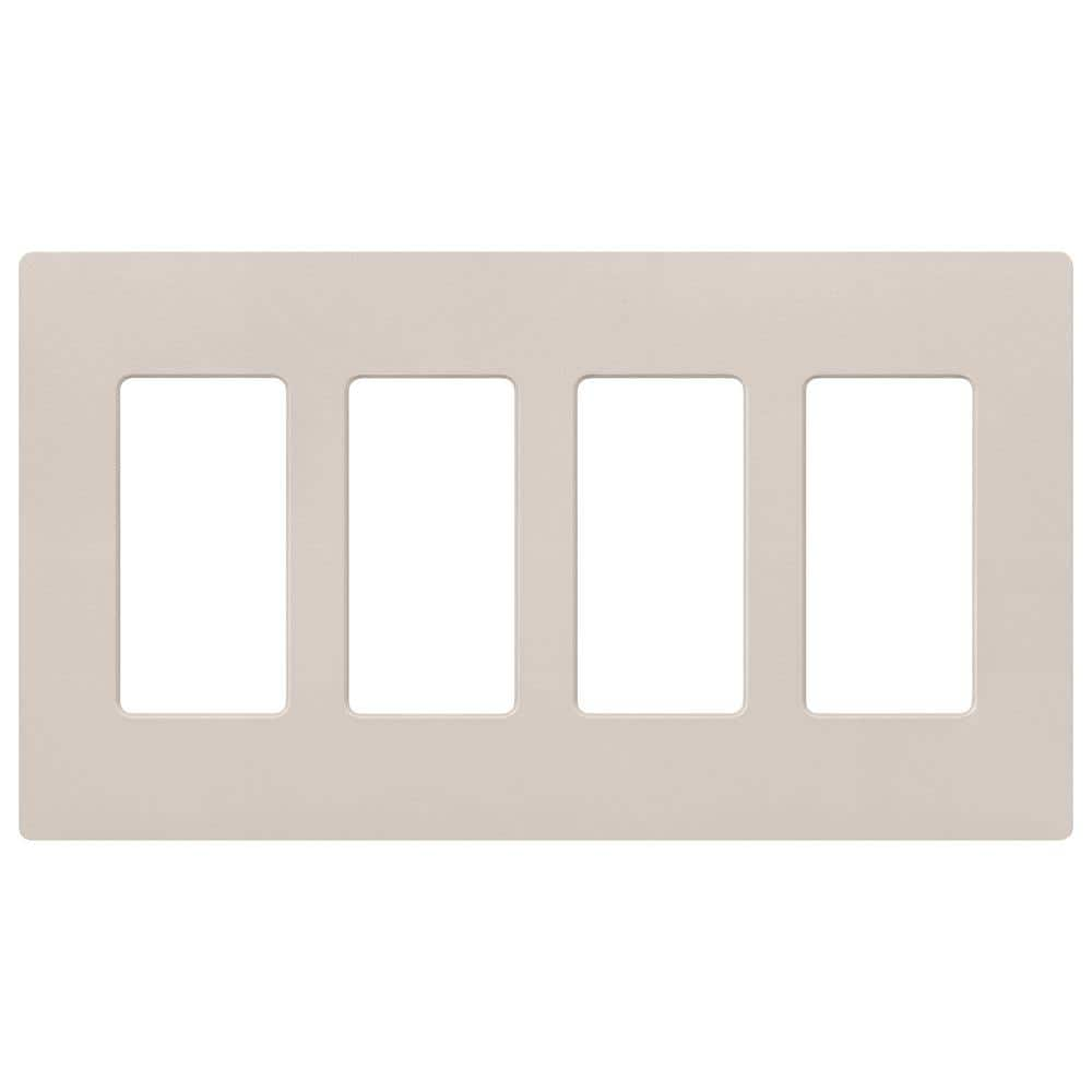 Lutron Claro 4 Gang Wall Plate for Decorator/Rocker Switches, Satin, Taupe (SC-4-TP) (1-Pack)