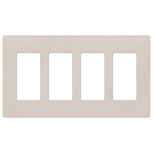Claro 4 Gang Wall Plate for Decorator/Rocker Switches, Satin, Taupe (SC-4-TP) (1-Pack)