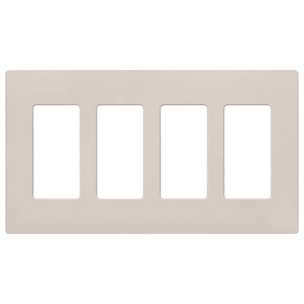 Lutron Claro 4 Gang Wall Plate for Decorator/Rocker Switches, Satin, Taupe (SC-4-TP) (1-Pack)