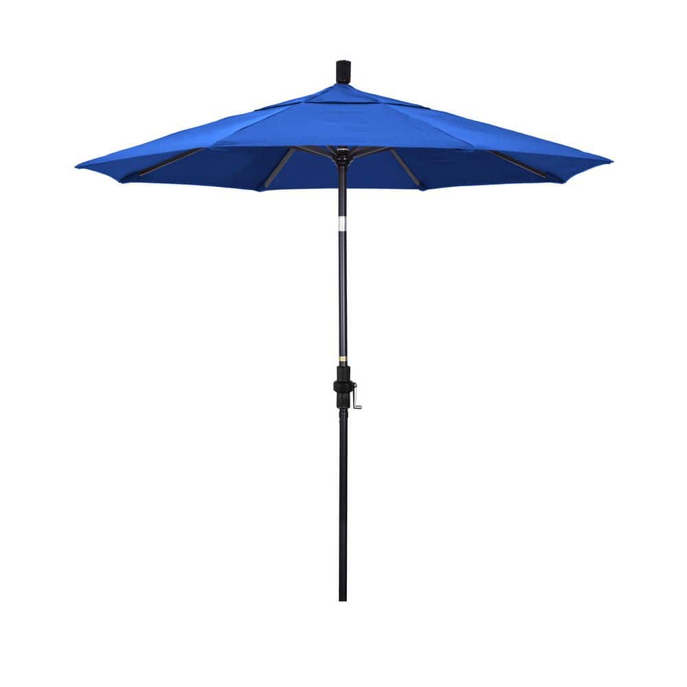 7.5 ft. Black Aluminum Market Patio Umbrella with Collar Tilt Crank Lift in Royal Blue Olefin price history on PriceWatchPro