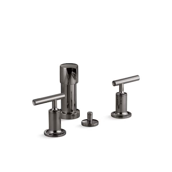 KOHLER Purist 2-Handle Vertical Spray Bidet Faucet with Lever Handles in Vibrant Titanium