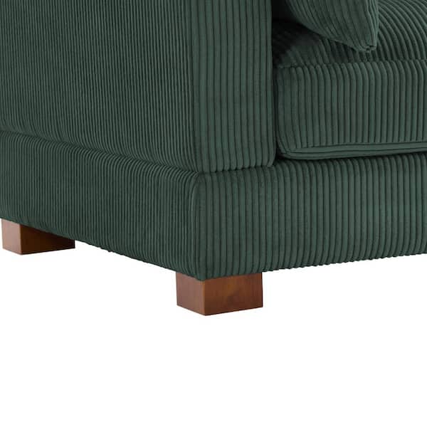 Uixe 84.6 in. Modern Square Arm Corduroy Fabric Upholstered
