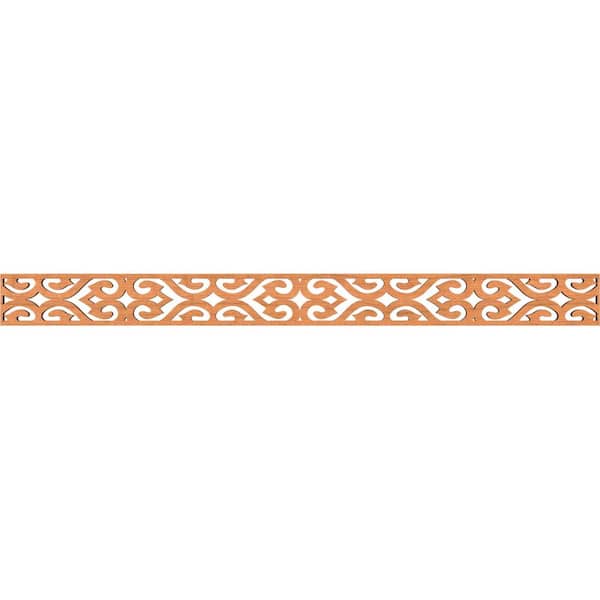 Ekena Millwork Keene Fretwork 0.375 in. D x 46.375 in. W x 4 in. L Cherry Wood Panel Moulding