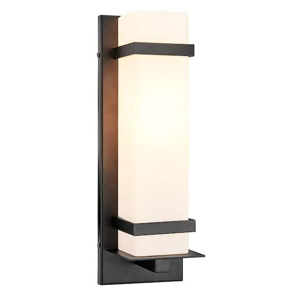 Design House Davis Contemporary/Modern 1-Light Matte Black Indoor/Outdoor Wall Sconce
