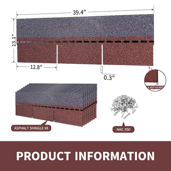 SOE 3 Single Mag Rifle Shingle MCBK×Red Laybus Roofing Shingles 3-Tab (Red) 8-Pack 39.4