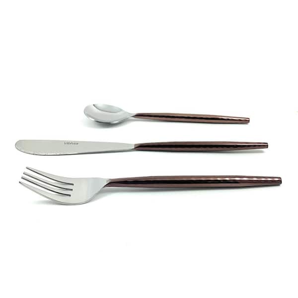 Shiny Champagne Gold Steak Knives, 4-Piece Table Knives Heavy-Duty  Stainless Steel Flatware Set