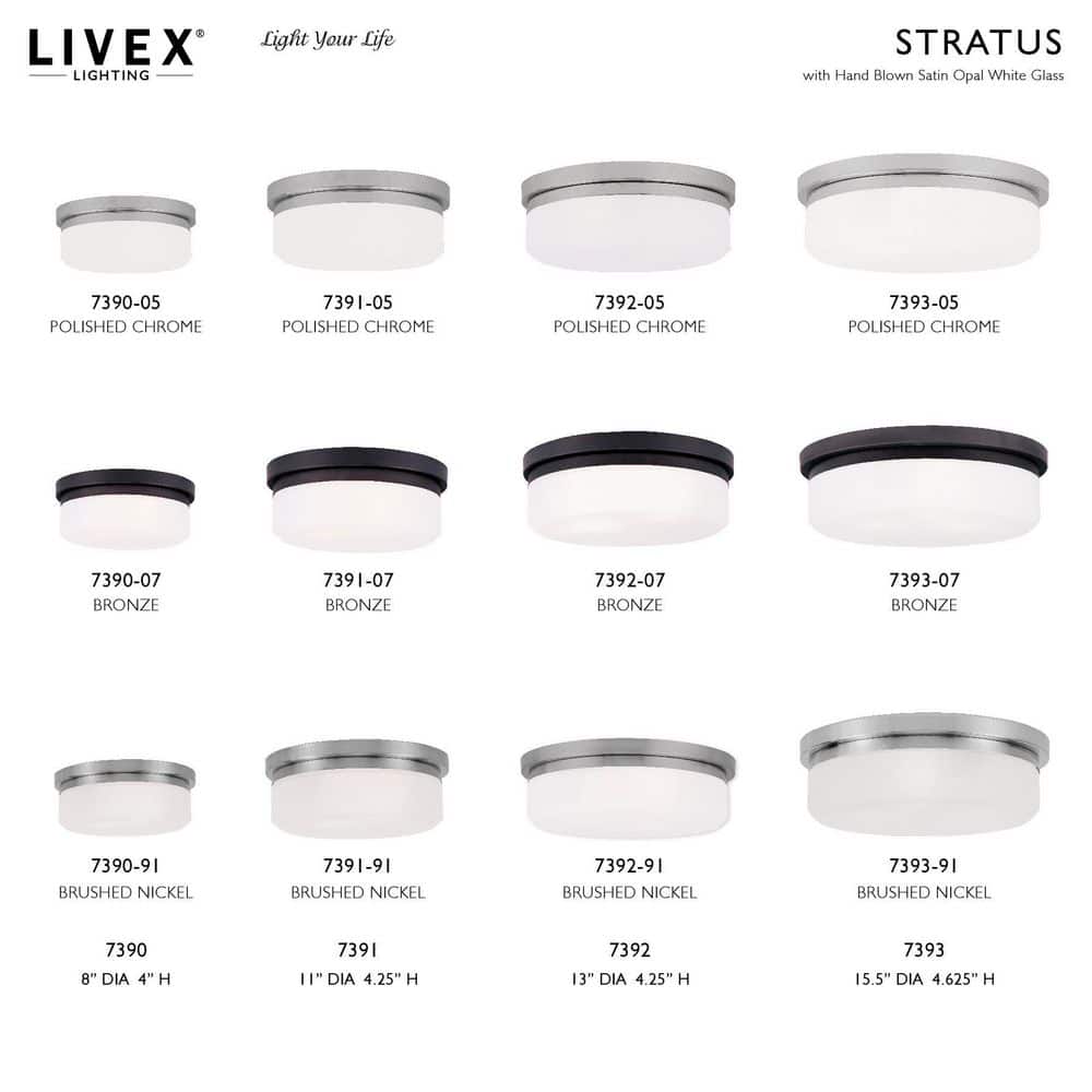 Stratus Modern 2-Light Flush Mount in Bronze with Hand Blown Satin White Glass
