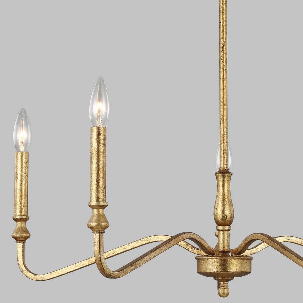 Lanne Antique Gold Steel 5-Light Candle-Style Chandelier