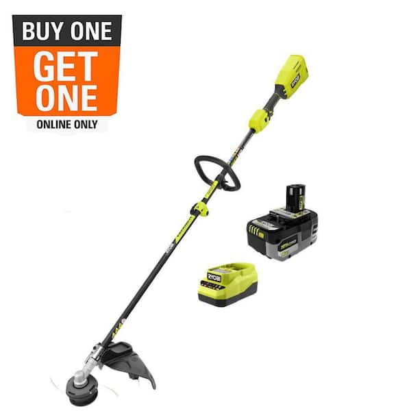 RYOBI ONE+ HP 18V Brushless 15 in. Attachment Capable String Trimmer with 6.0 Ah Battery and Charger