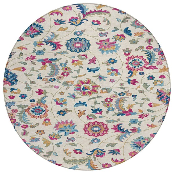 Addison Rugs Chantille Machine Washable Indoor/Outdoor Abstract ACN1006 Linen 8 ft. x 8 ft. Area Rug