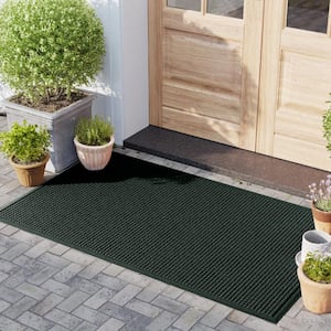 Waterhog Squares 35 in. x 59 in. PET Polyester Indoor Outdoor Door Mat Evergreen