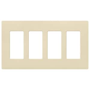 Claro 4 Gang Wall Plate for Decorator/Rocker Switches, Satin, Sand (SC-4-SD) (1-Pack)