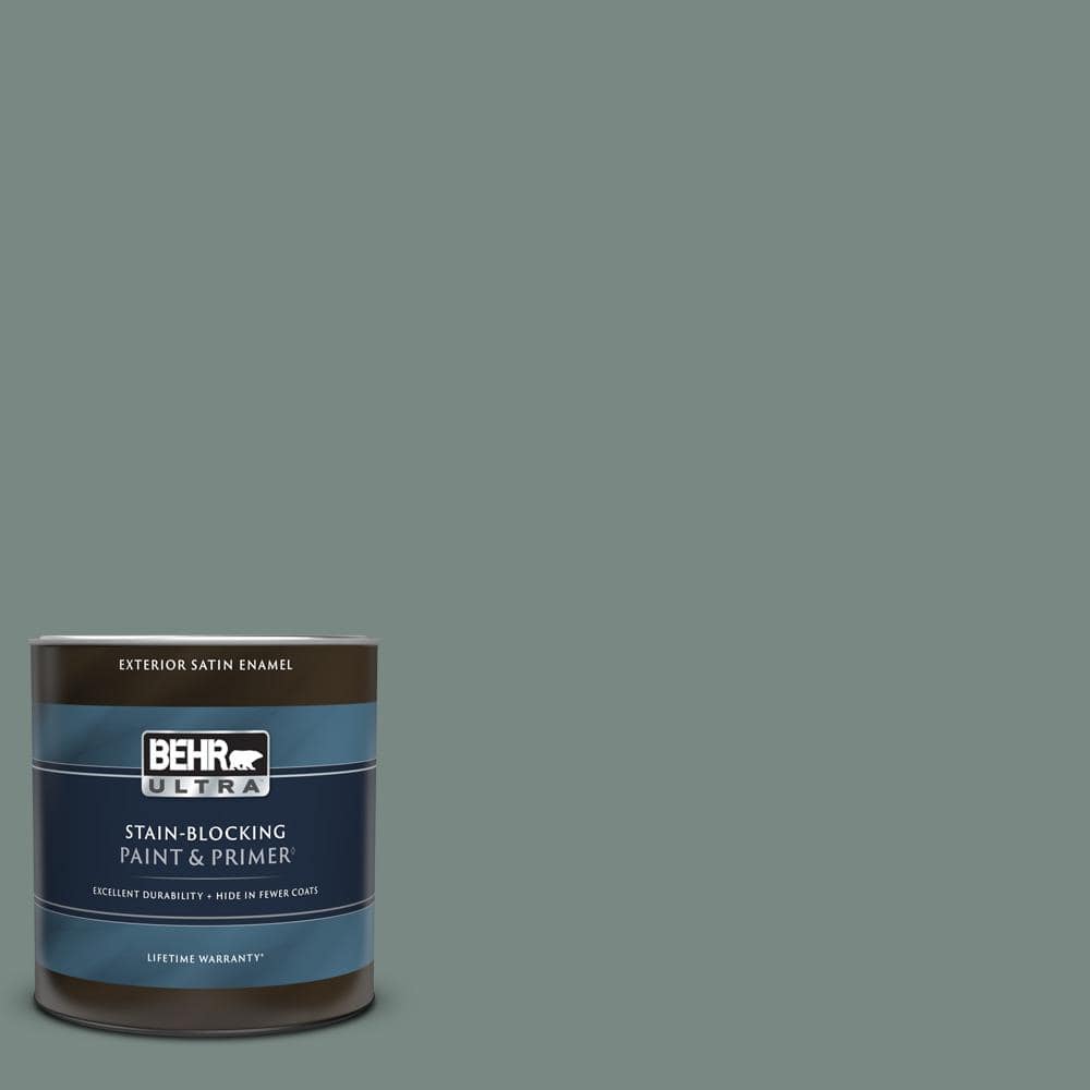 BEHR ULTRA 1 qt. PPU1216 Juniper Ash Satin Enamel Exterior Paint
