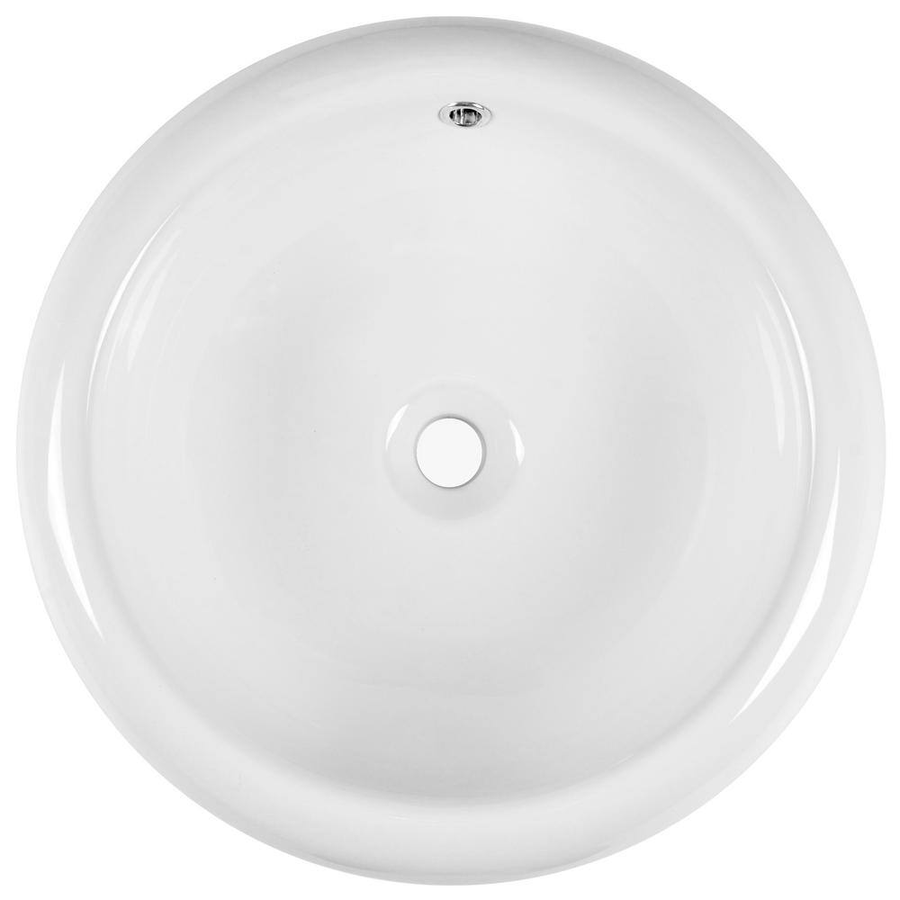 DeerValley 20" Round White Ceramic Vessel Bathroom Sink