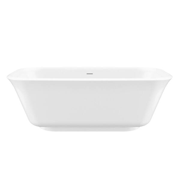 67 in. x 31.5 in. Acrylic Freestanding Flatbottom Soaking Bathtub in White