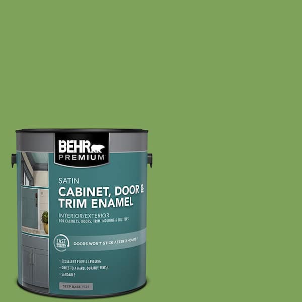 BEHR PREMIUM 1 gal. #P380-6 Springview Green Satin Enamel Interior/Exterior Cabinet, Door & Trim Paint