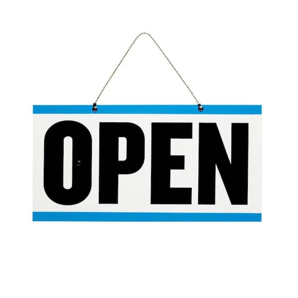 6 in. x 11.5 in. Plastic Open/Close Sign with Clock