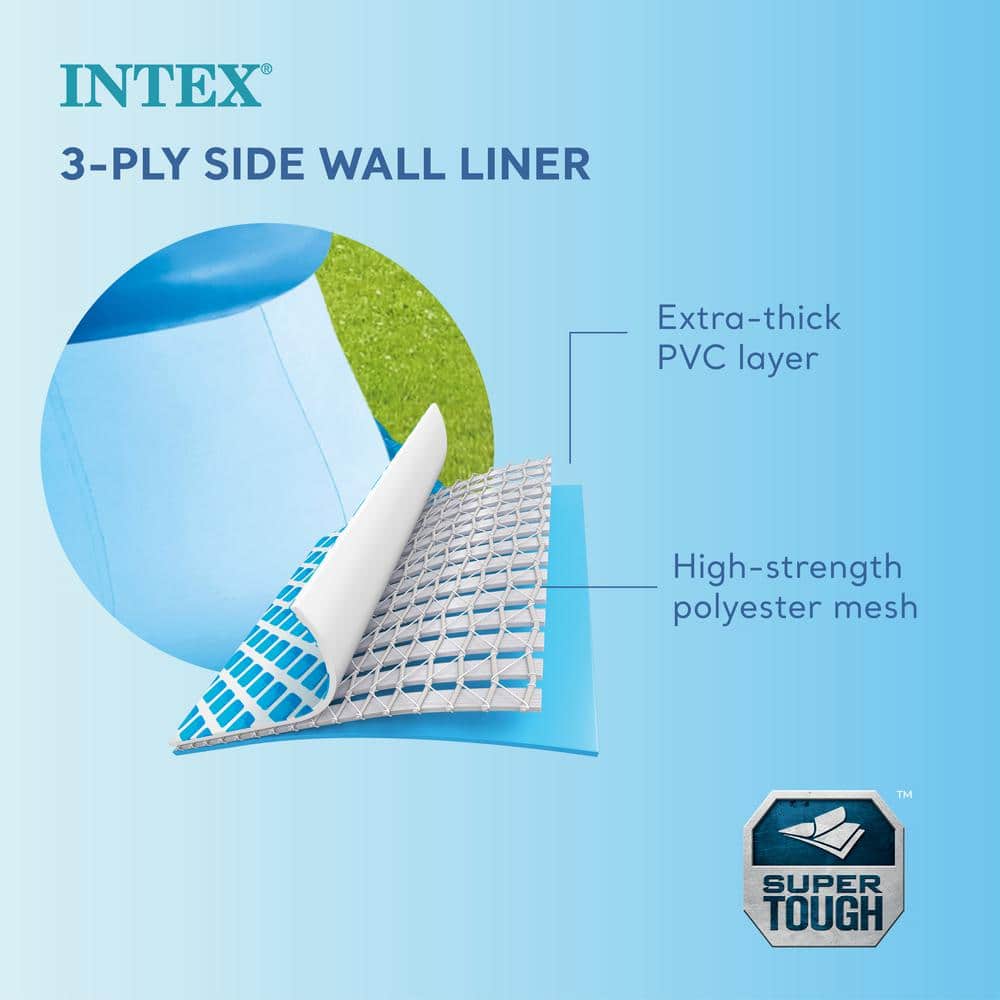 Intex Blue Inflatable Round Above Ground Swimming Pool