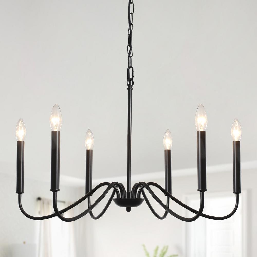 6-Light Black Candle Design Hanging Linear Chandelier Lighting for Kitchen Island price history on PriceWatchPro