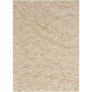 Graceful Taupe 5 ft. x 7 ft. Abstract Contemporary Area Rug