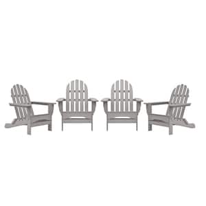Icon Light Gray 4-Piece Plastic Adirondack Chair Patio Seating Set