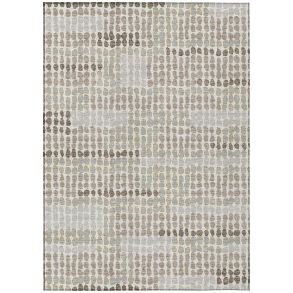 Chantille Machine Washable Indoor/Outdoor Abstract ACN2763 Ivory 9 ft. x 12 ft. Area Rug
