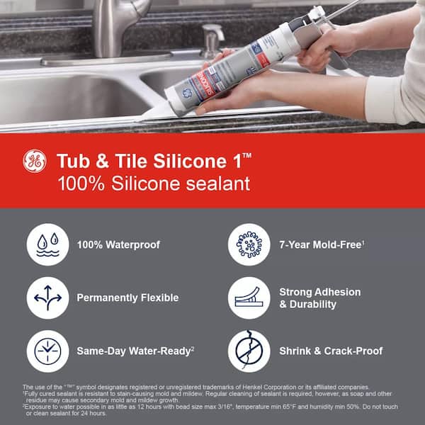 Gorilla Waterproof Caulk & Seal 100% Silicone Sealant, White, 10oz  Cartridge (Pack of 1)