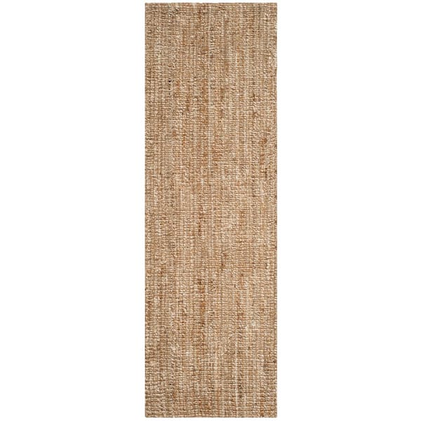 Natural Fiber Natural/Ivory 2 ft. x 22 ft. Woven Crosstitch Runner Rug