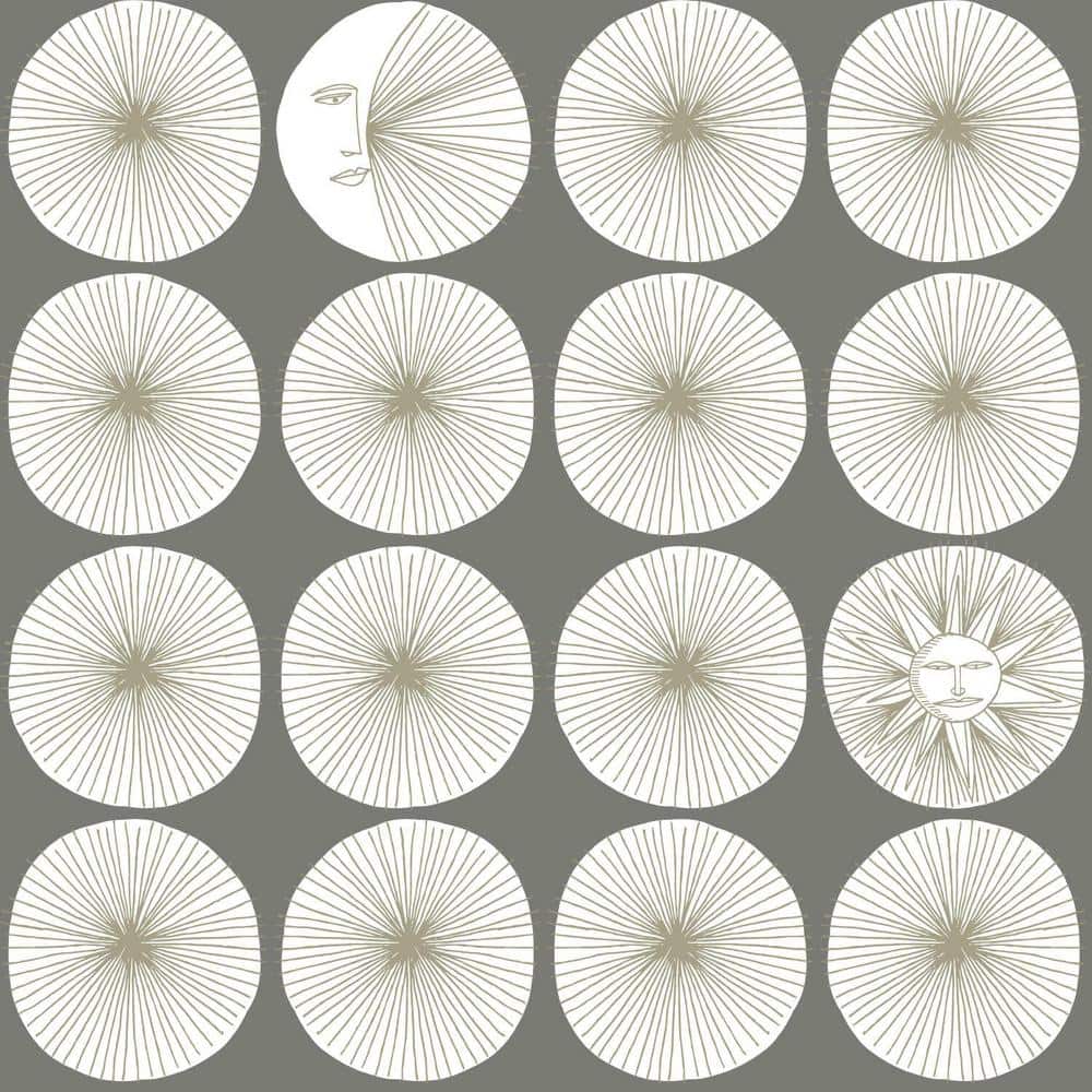Cosmos Grey and Glint Peel and Stick Geometric Wallpaper