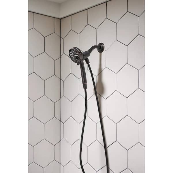 MOEN - Attract with Magnetix 6-Spray Single Wall Mount 3.75 in Handheld Adjustable Shower Head in Mediterranean Bronze