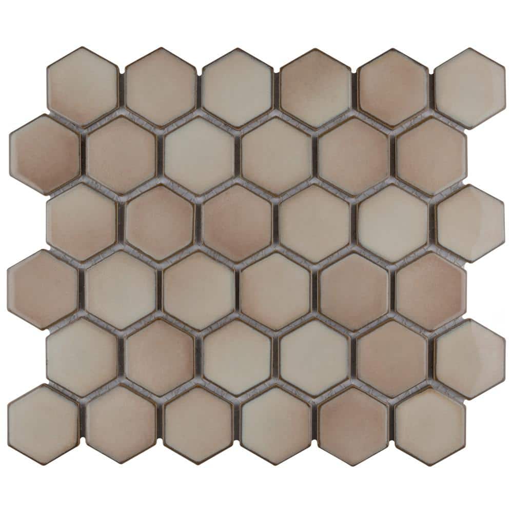 "Hudson Due 2"" Hex Truffle 6 in. x 6 in. Porcelain Mosaic Take Home Tile Sample" price history on PriceWatchPro