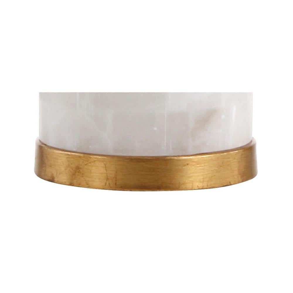Eliza 25.5" White Alabaster and Gold LED Table Lamp
