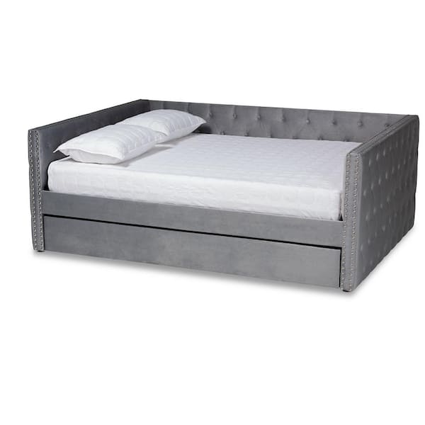 Baxton Studio Larkin Grey Full Daybed with Trundle 187 11461 HD