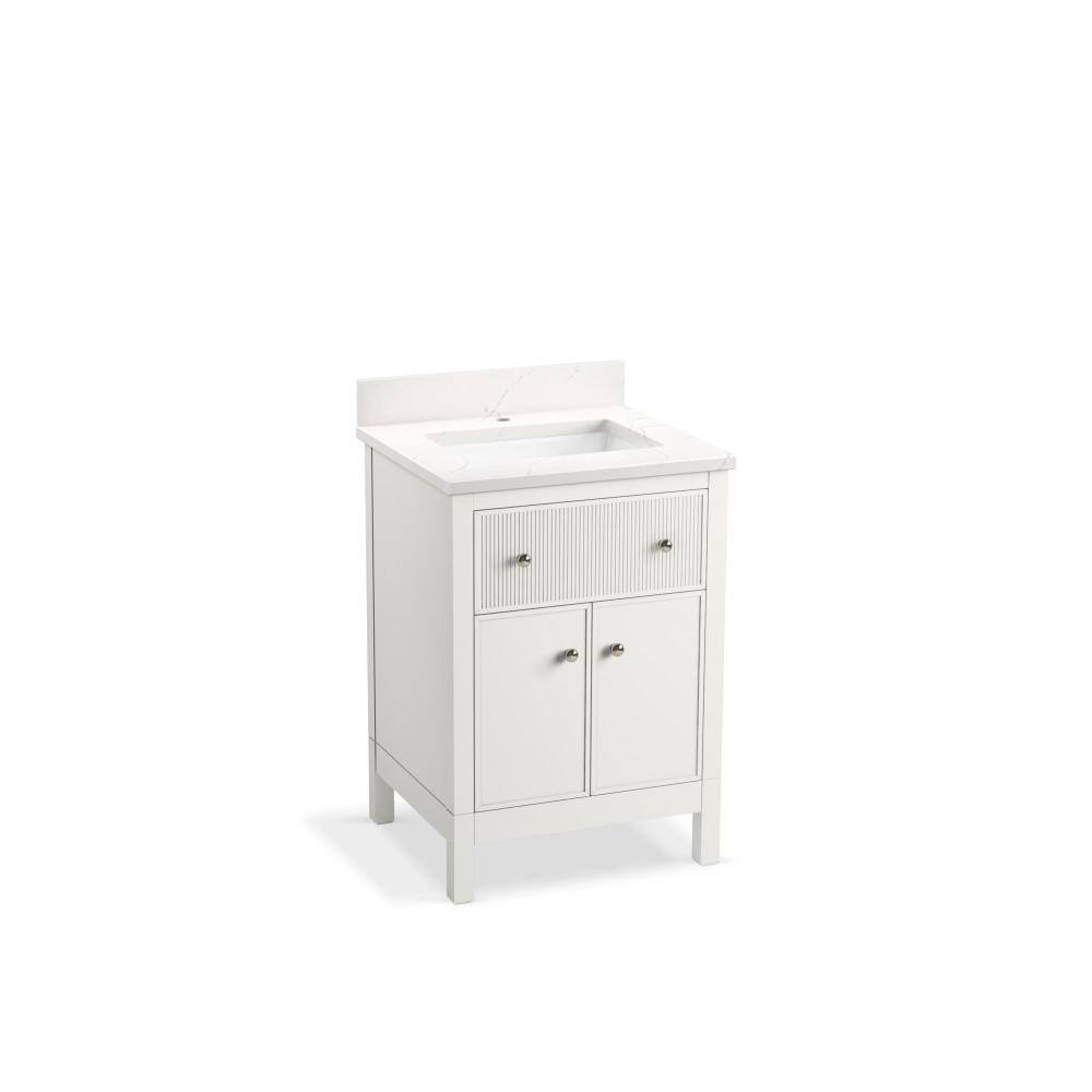 KOHLER Malin 25in. Single Sink Freestanding White Bath Vanity with